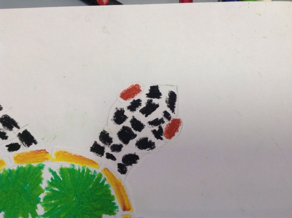 Colour the eyes brown.