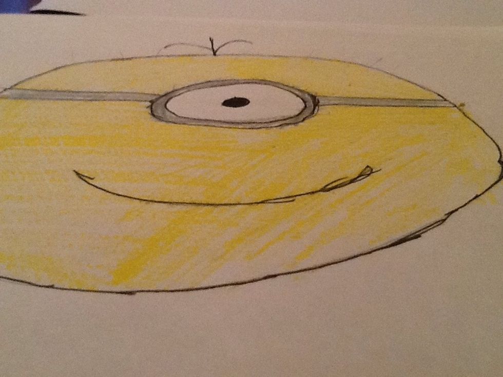 Colour the rest of the body yellow.