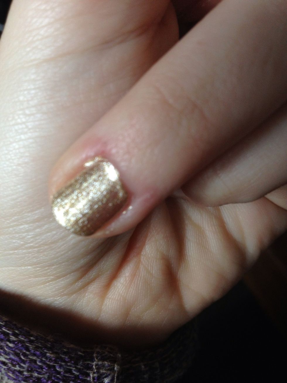 Colour your nail with one coat for your base colour