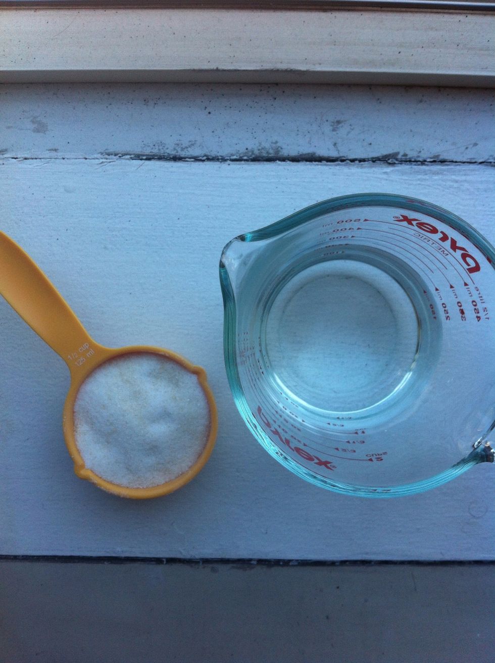 combine 1 part sugar and 2 parts water
