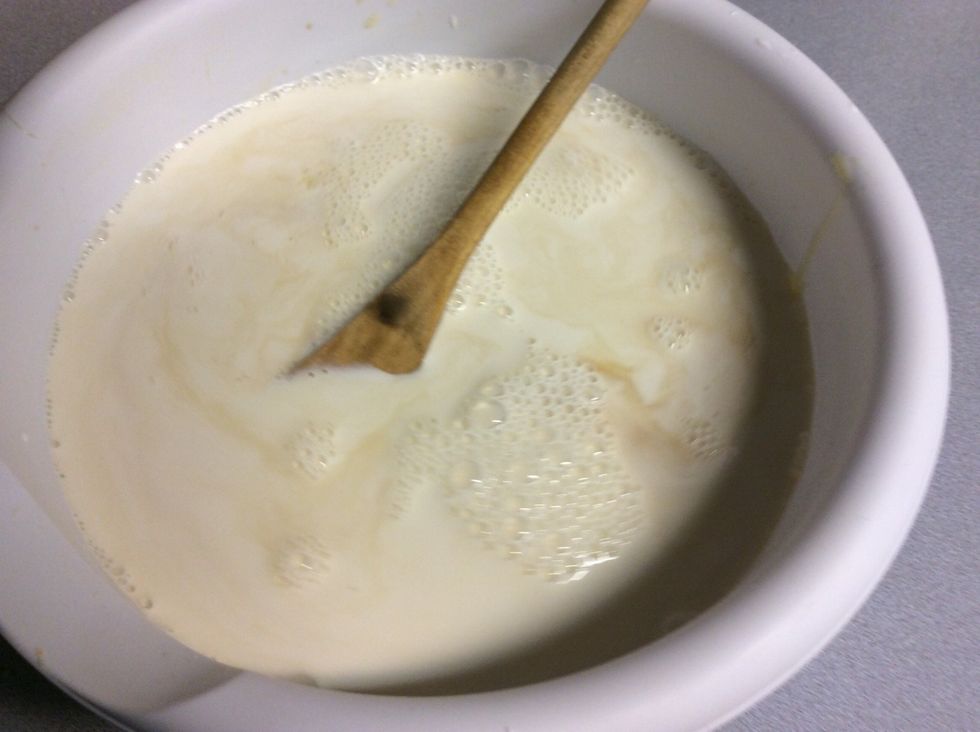 Combine 1 quart half & half, 1 can sweetened condensed milk , 2 tbsp. Vanilla extract in large bowl