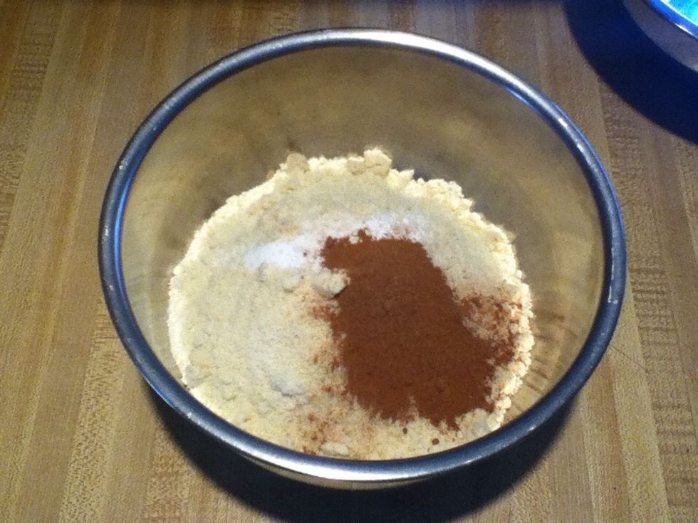 Combine all dry ingredients in large bowl.