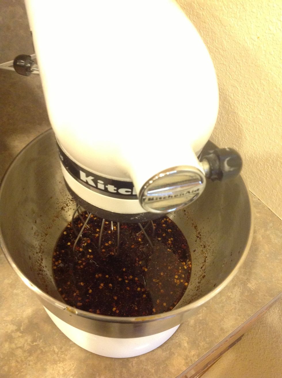 Combine all ingredients in an electric mixer