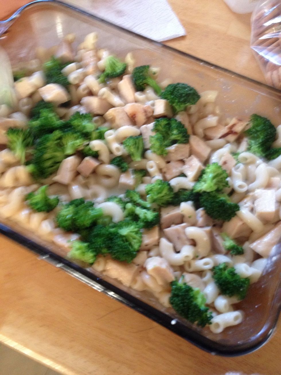 Combine all the ingredients in a glass dish.