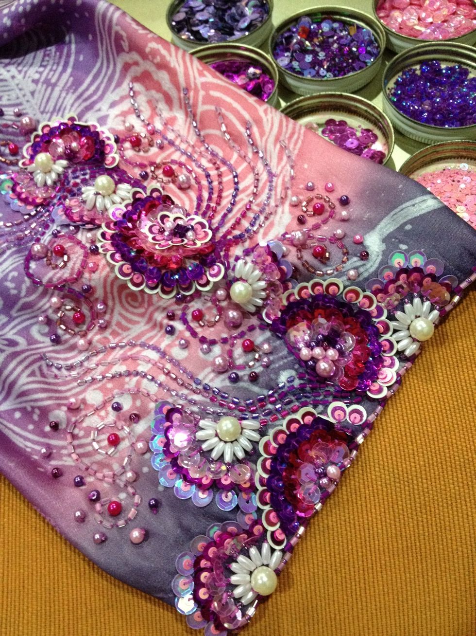 Combine all the techniques and pattern until finish sewing. Use different colors and beads. Now your dress look more beautiful and nicer. :)