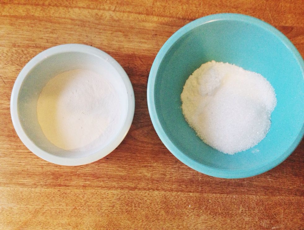 Combine calcium powder with baking soda and xylitol (this a sweetener that keeps it from tasting bitter.)
