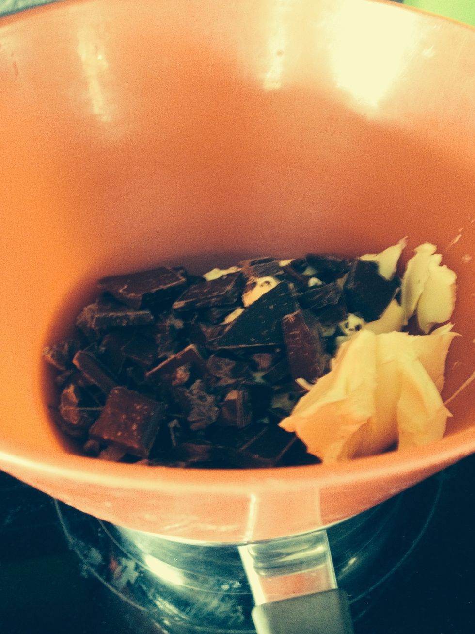 Combine chocolate and butter