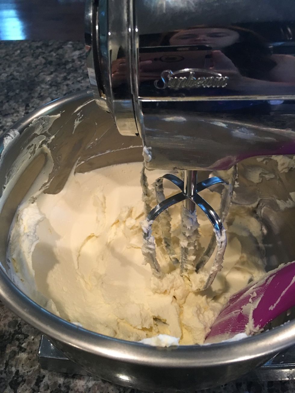 Combine cream cheese and butter until the mixture is smooth.