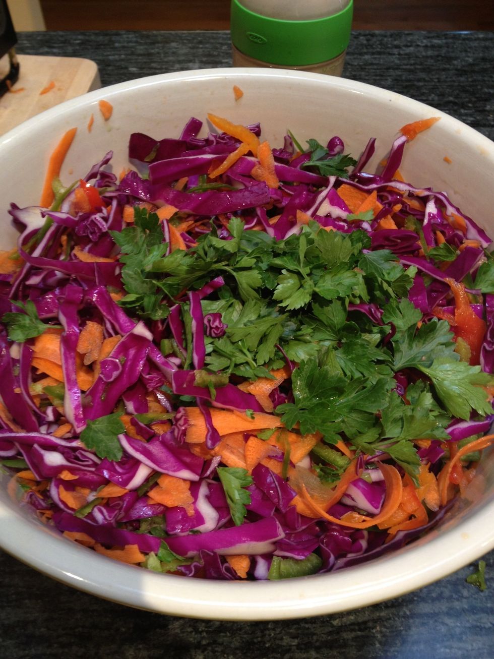Combine in a large bowl with some parsley.