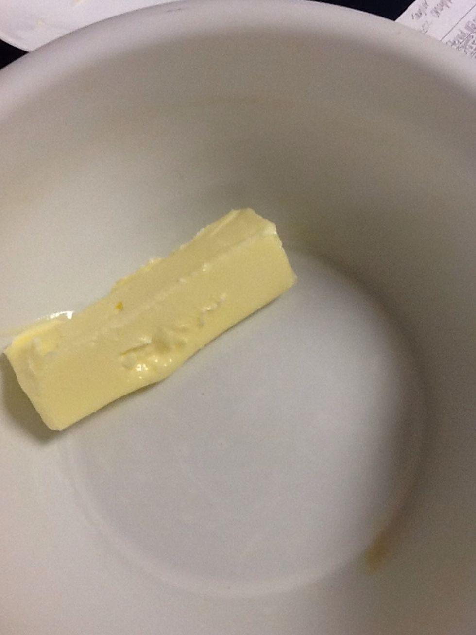 Combine softened butter