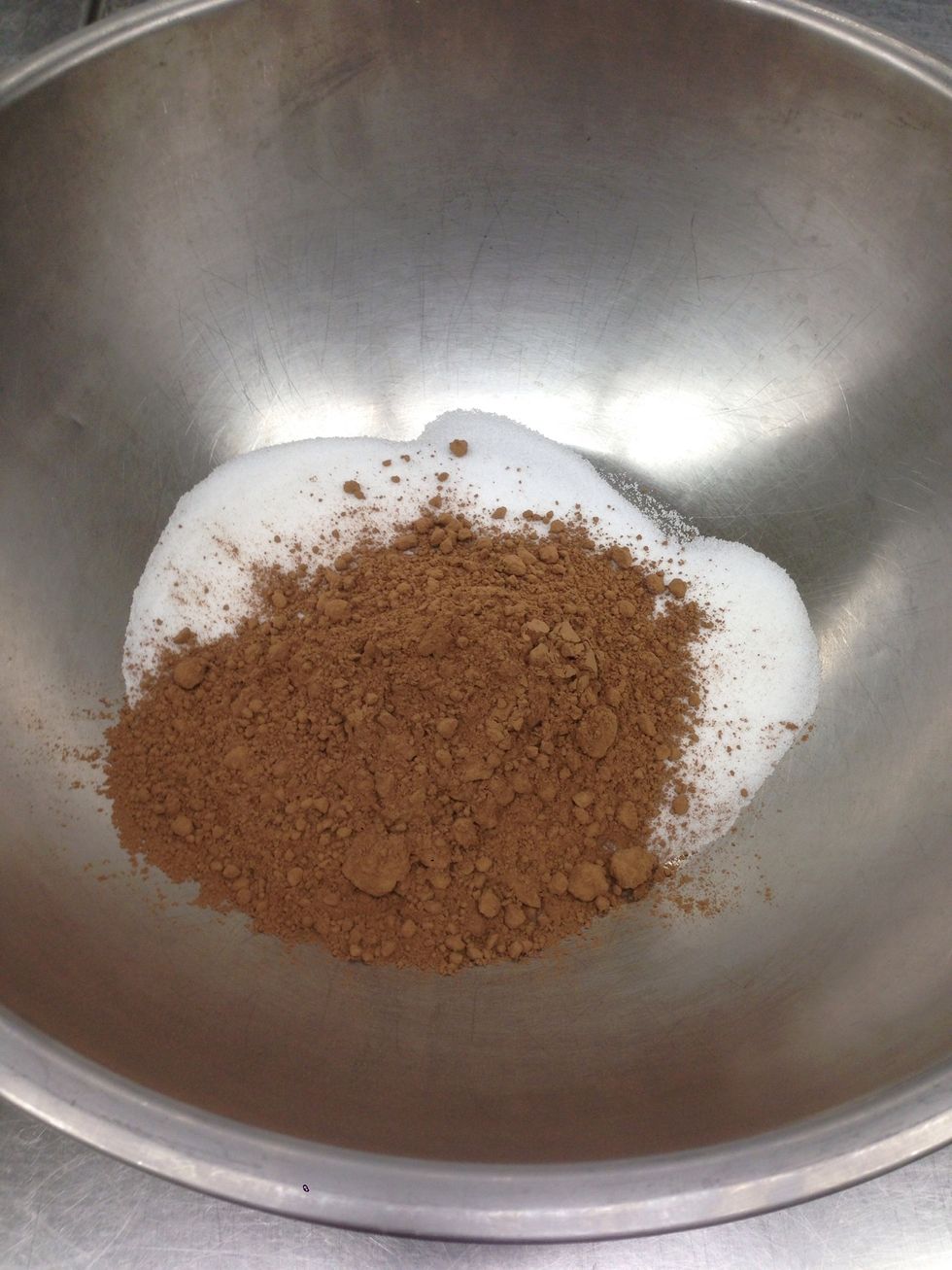 Combine sugar and cocoa powder in a separate bowl.