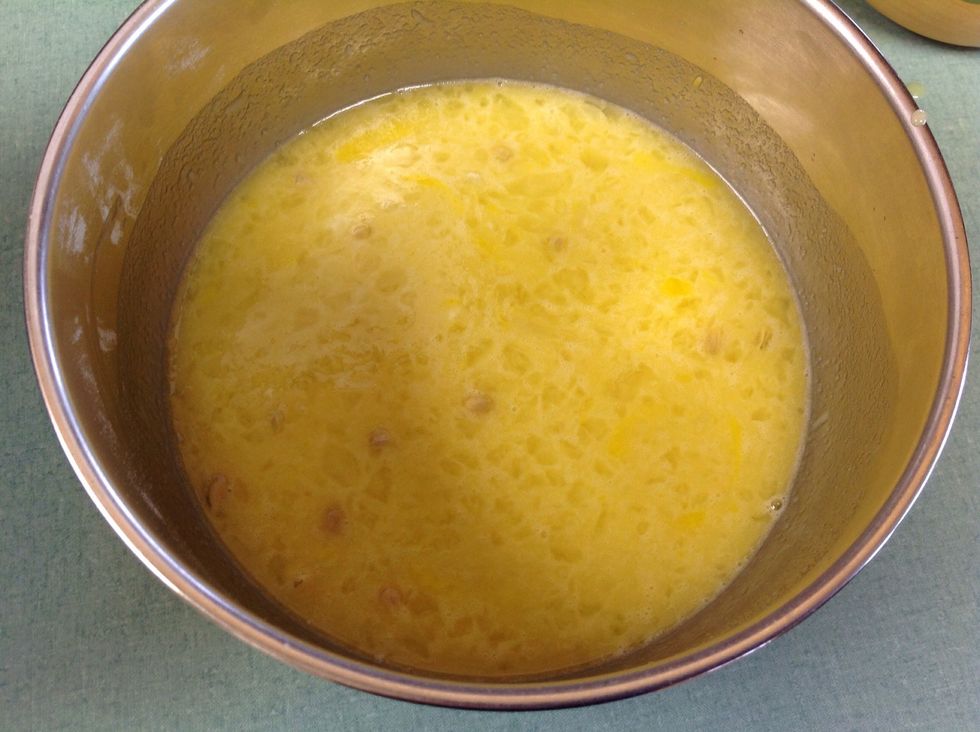 Combine sugar mixture, eggs, and lemon together