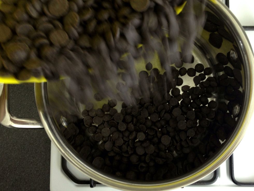 Combine the chocolate, --->