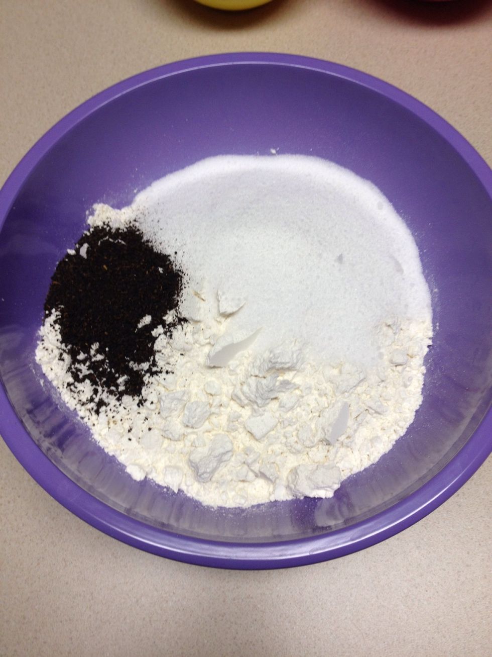 Combine the flour, baking powder, salt, sugar, and earl grey tea in a large bowl