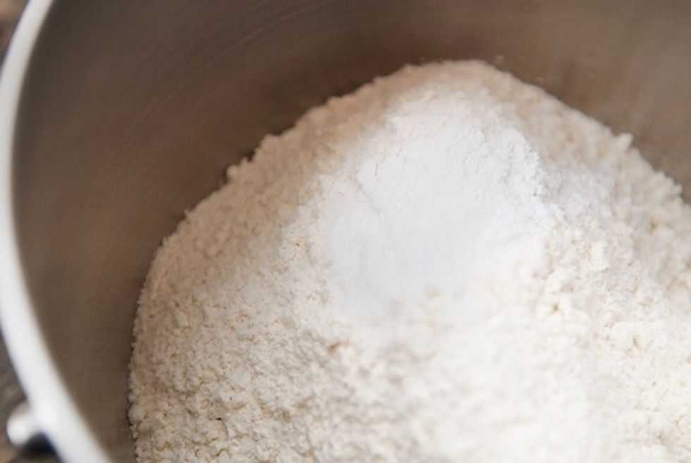 Combine the flour, salt and baking powder.