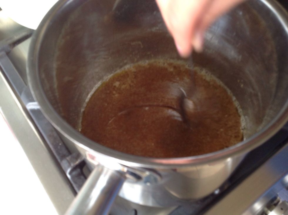 Combine the sugar and 100g butter in a medium pan and stir over low heat until the butter has melted and the sugar has dissolved.