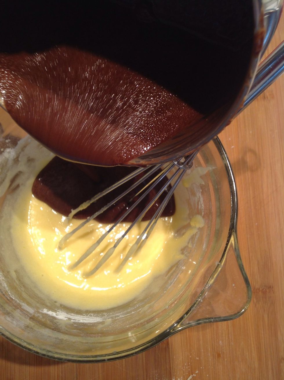 Combine the two mixtures