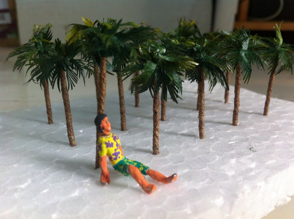 Combine using litle palm trees (1:400 scale)