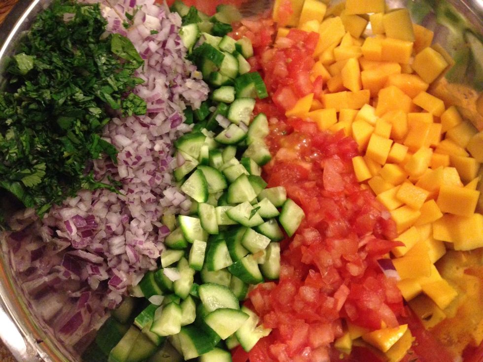 Combined all the ingredient together in a bowl.