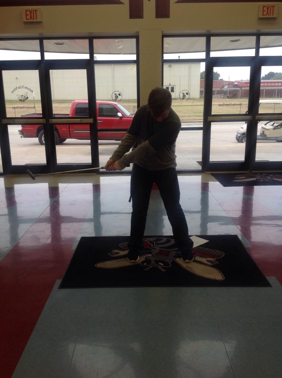 Come back down on the same path you started with