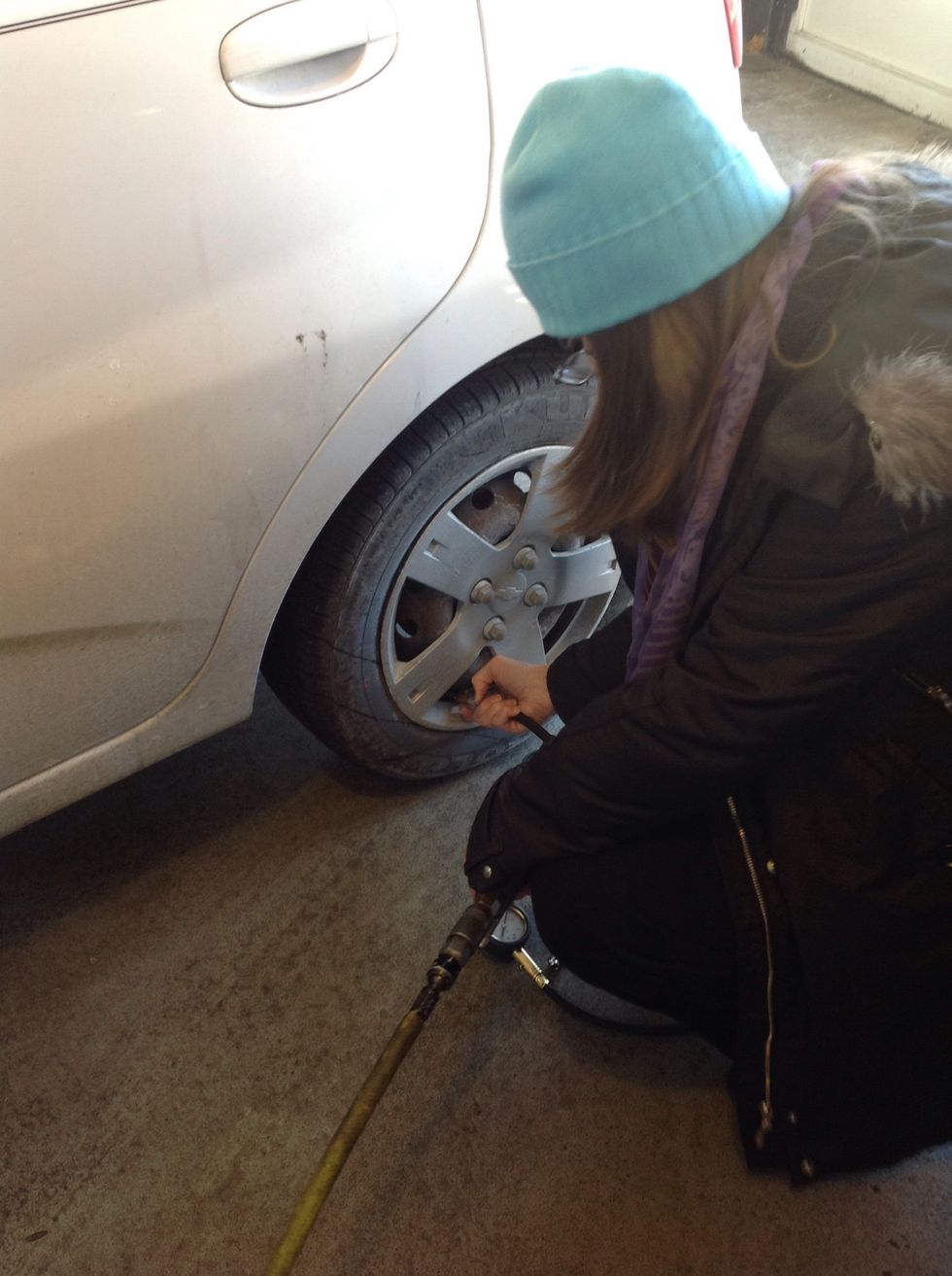 Come to Paul's Volvo and we'll pump air into your tires for you. Otherwise find a local garage with an air pump. Fill tires with air, check each tire to make sure it is filled to the recommended PSI.