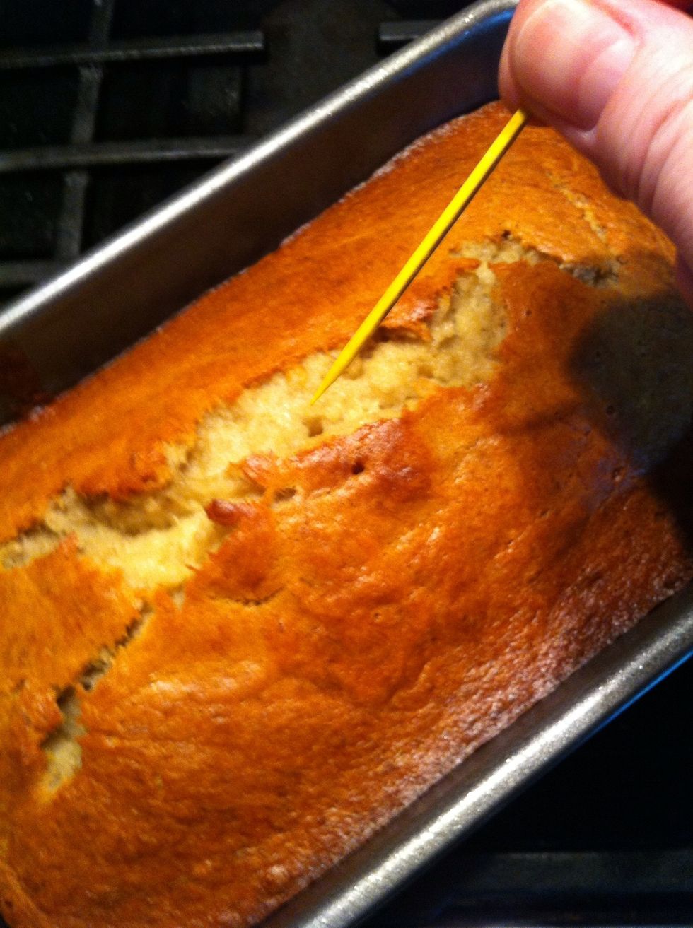 Comes out clean. It's done. Set aside, in pan till cool enough to slice.