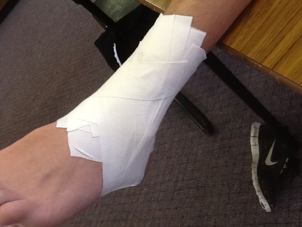 Complete a figure 6 shape, lateral to medial.