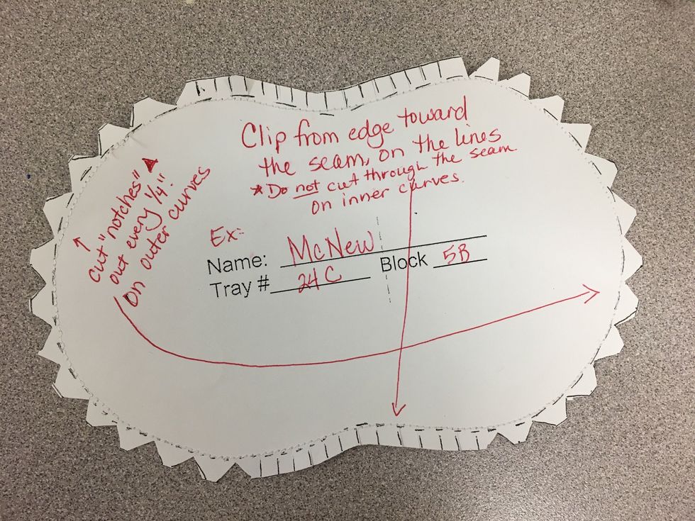 Complete a practice clipping and notching exercise.