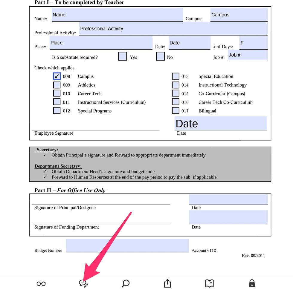 Complete the form > Select the Writing Tools