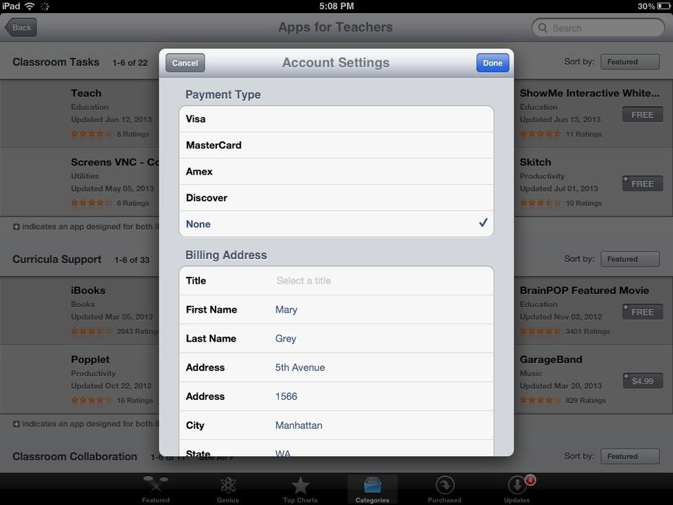 Complete the Payment form.