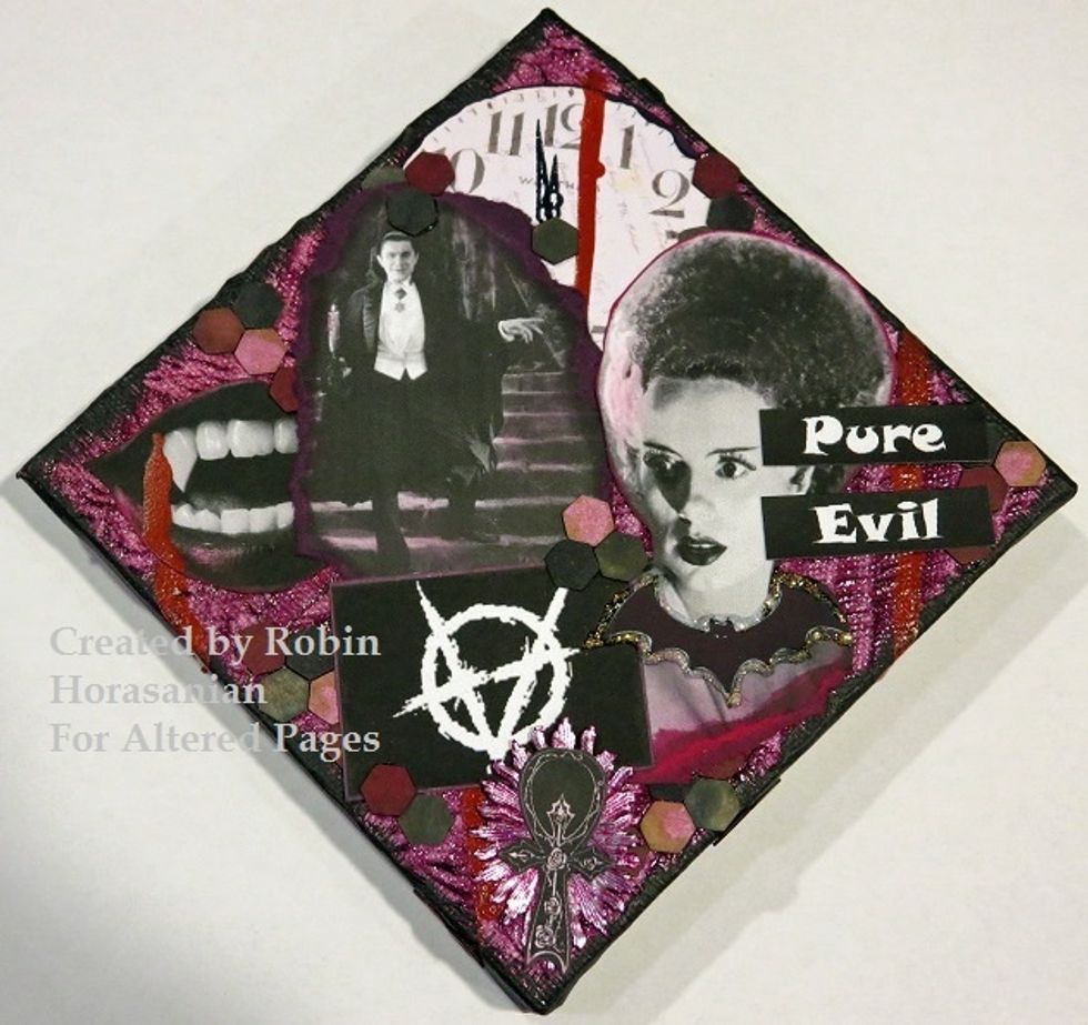 Completed canvas is ready to hang for Halloween!