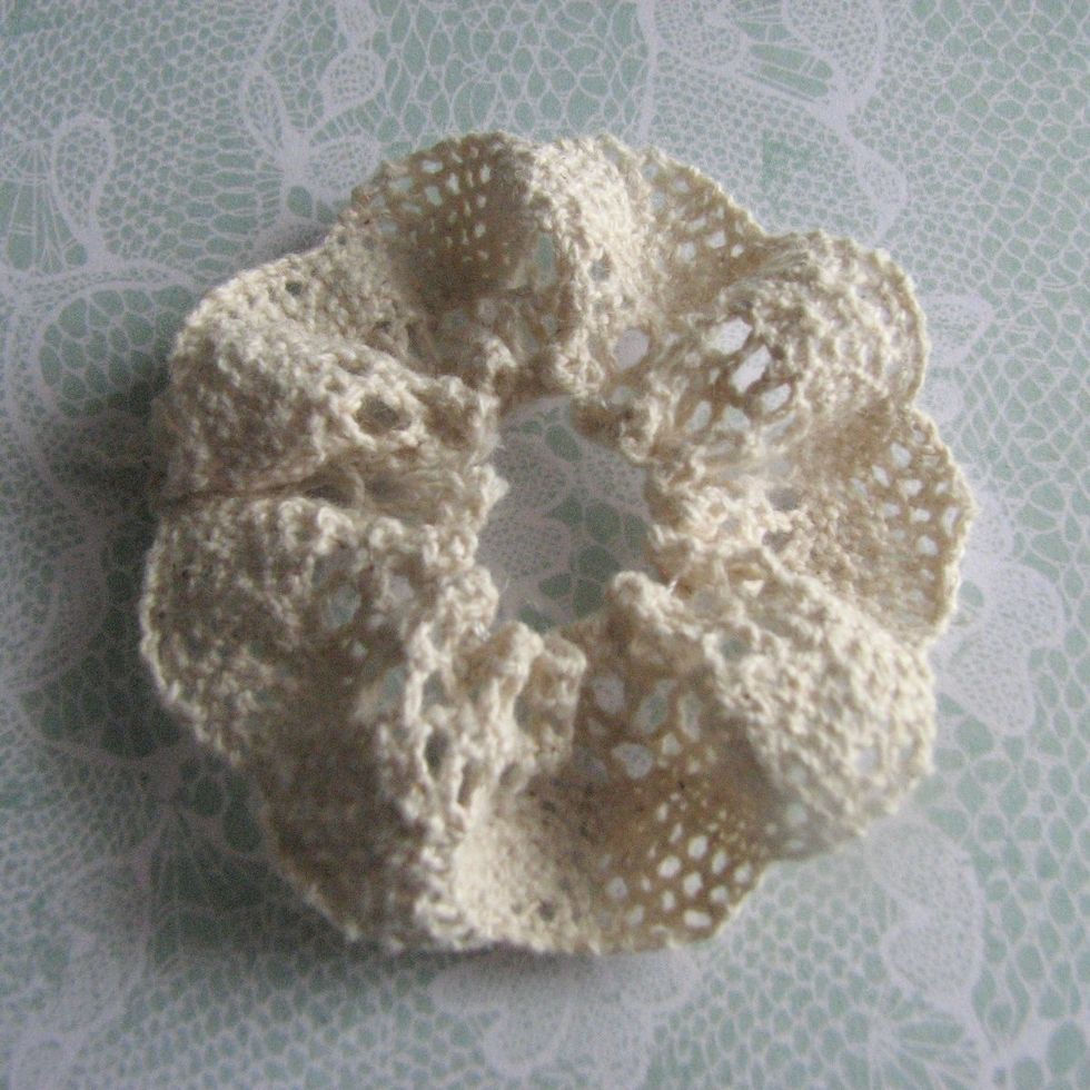 Completed circle for bottom of flower.