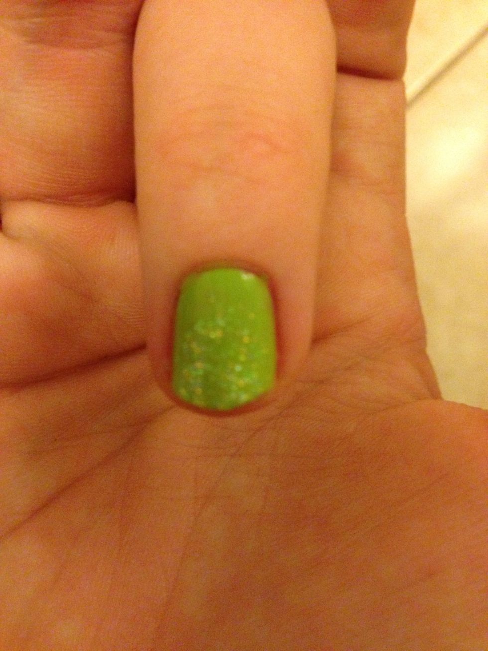 Completely cover the tip of every nail to create a gradient effect.