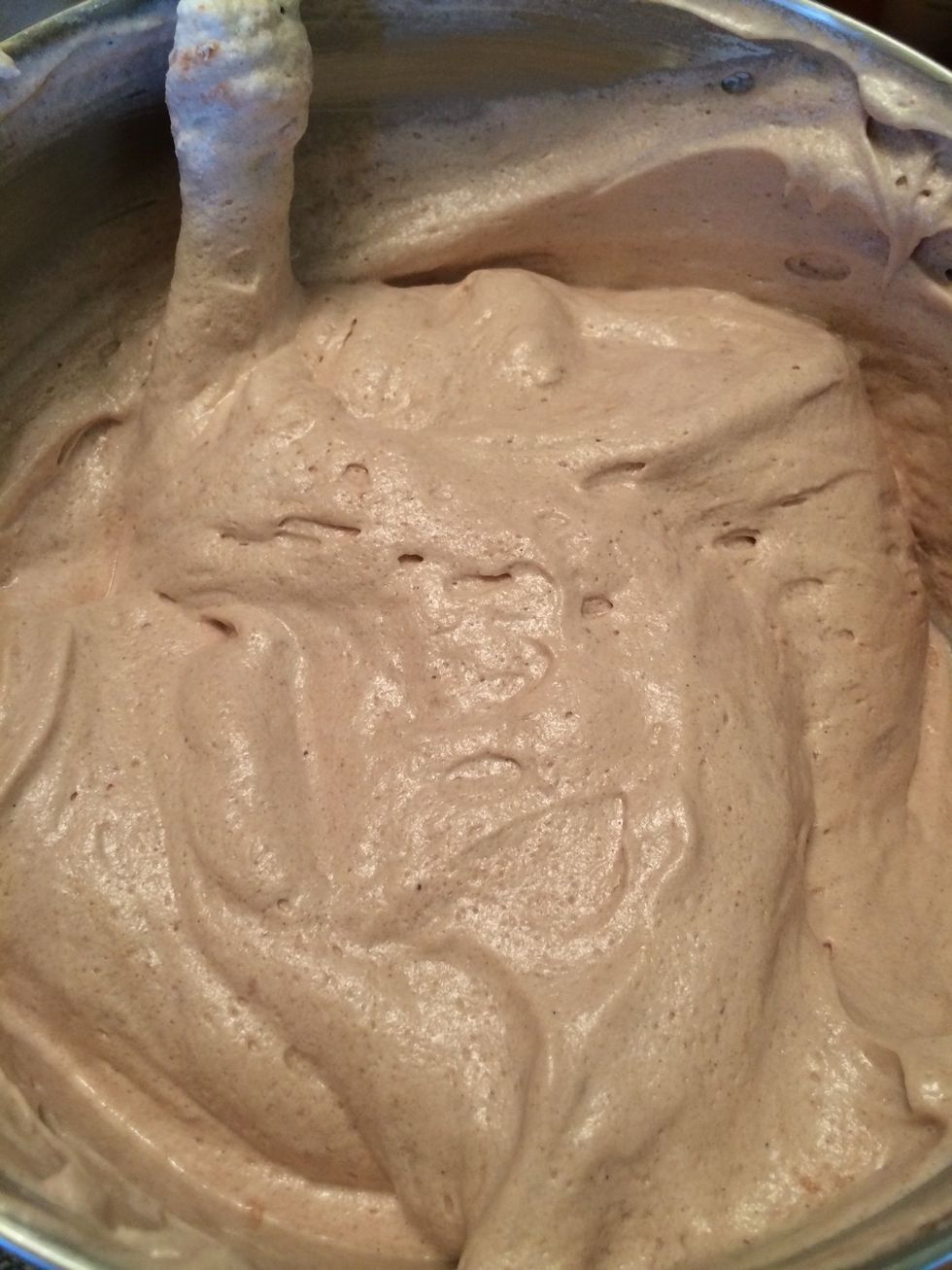 Completely folded in. Ready for the pan.