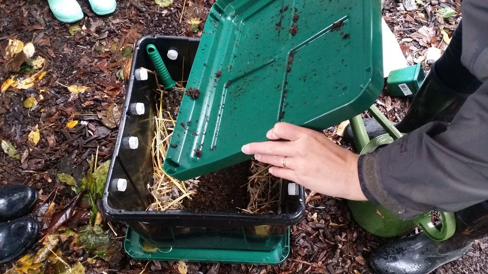 Compost can be used for fertilizer + potting soil (1/3 compost, .1/3 soil, 1/3 vermiculite). Liquid drainage can be used as plant fertilizer (1 part liquid to 10 parts water).