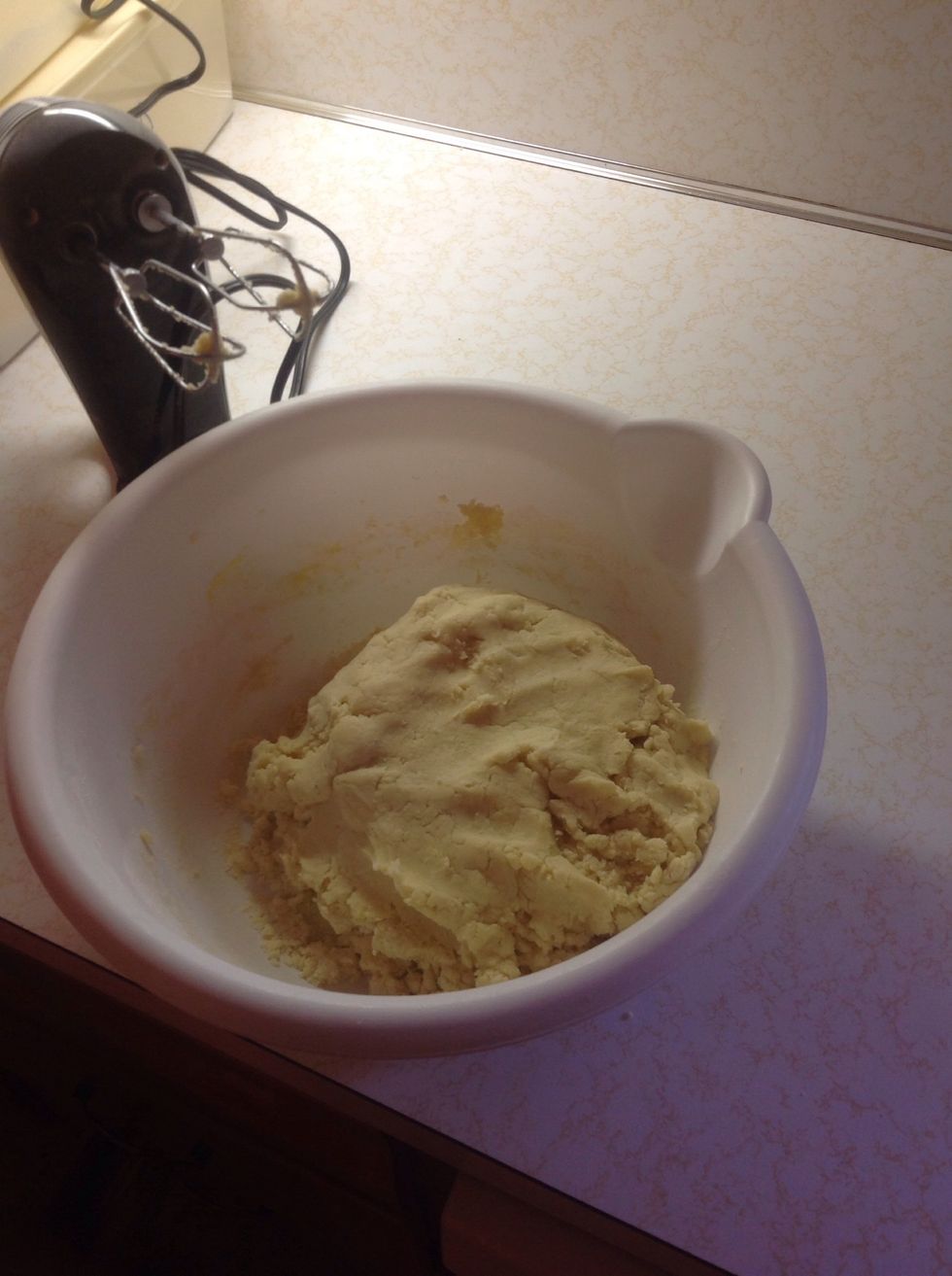 Compress the dough into a ball.