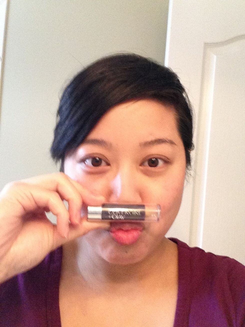 Conceal. To stick with a dewy see through finish, I am using a new concealer balm by COVERGIRL. See the spots on my cheeks. Not sure if those are pimples ...or signs of the chicken pox ...