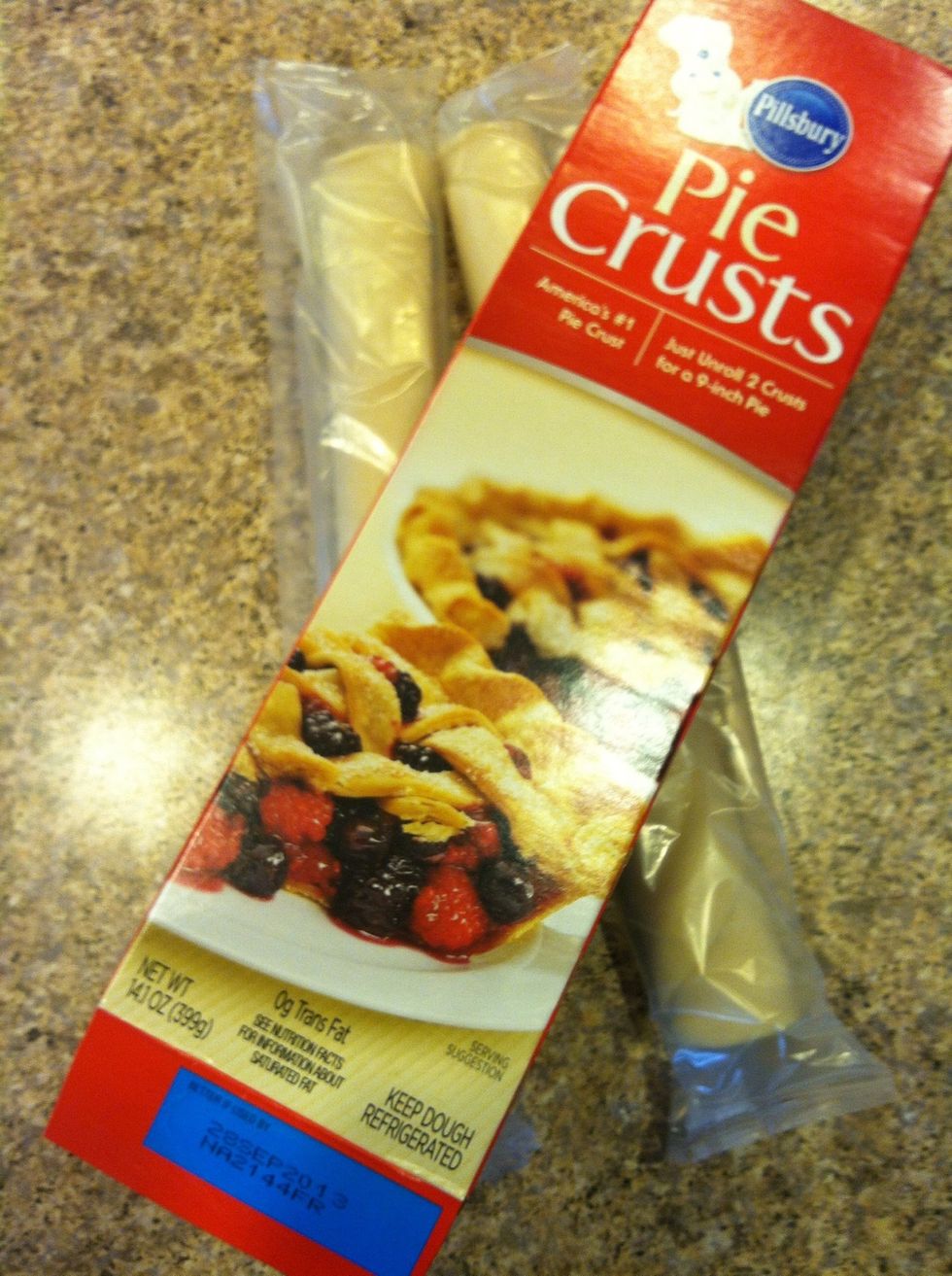 Confession: I use per-made pie crusts. Follow preparation instructions on the box.