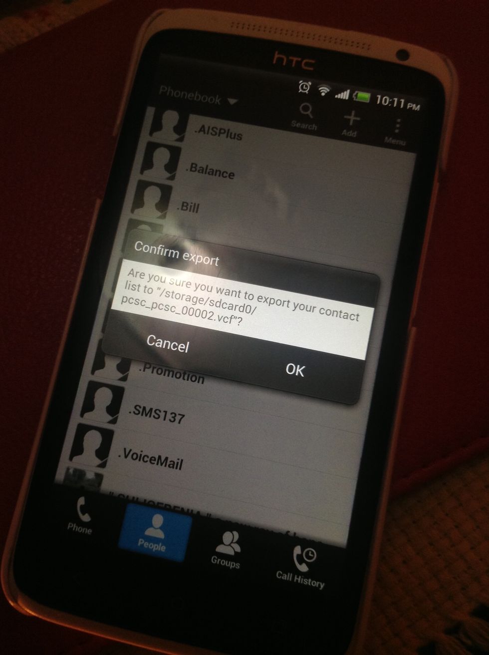 Confirm ur exported file...name can b like 00001 or 00002.vcf