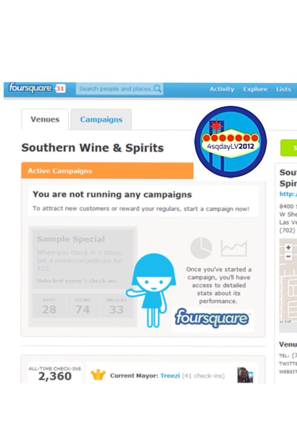 Congratulations! Now set up your specials & don't forget to add your new venue to your website & Facebook page.