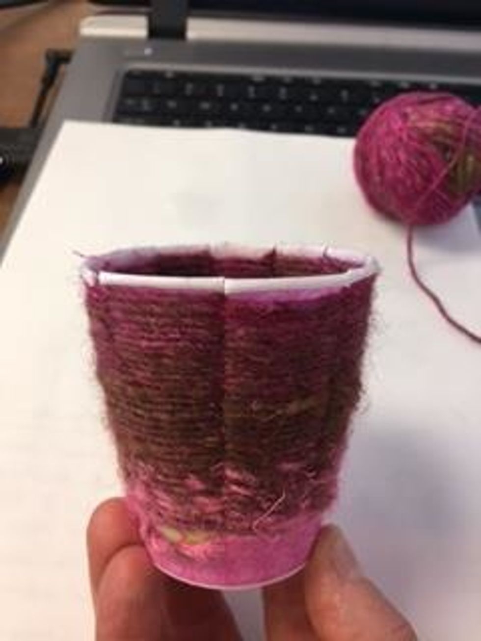 Congratulations, you have finished your cup weaving! Use you imagination to decide how you will use your weaving.