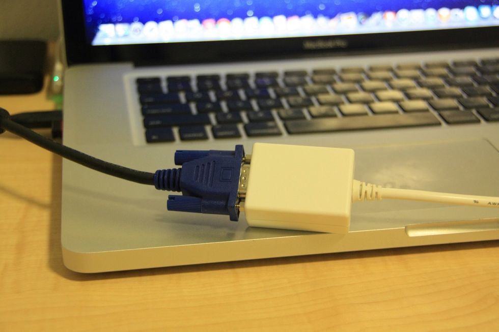 Connect the cable to an adapter.