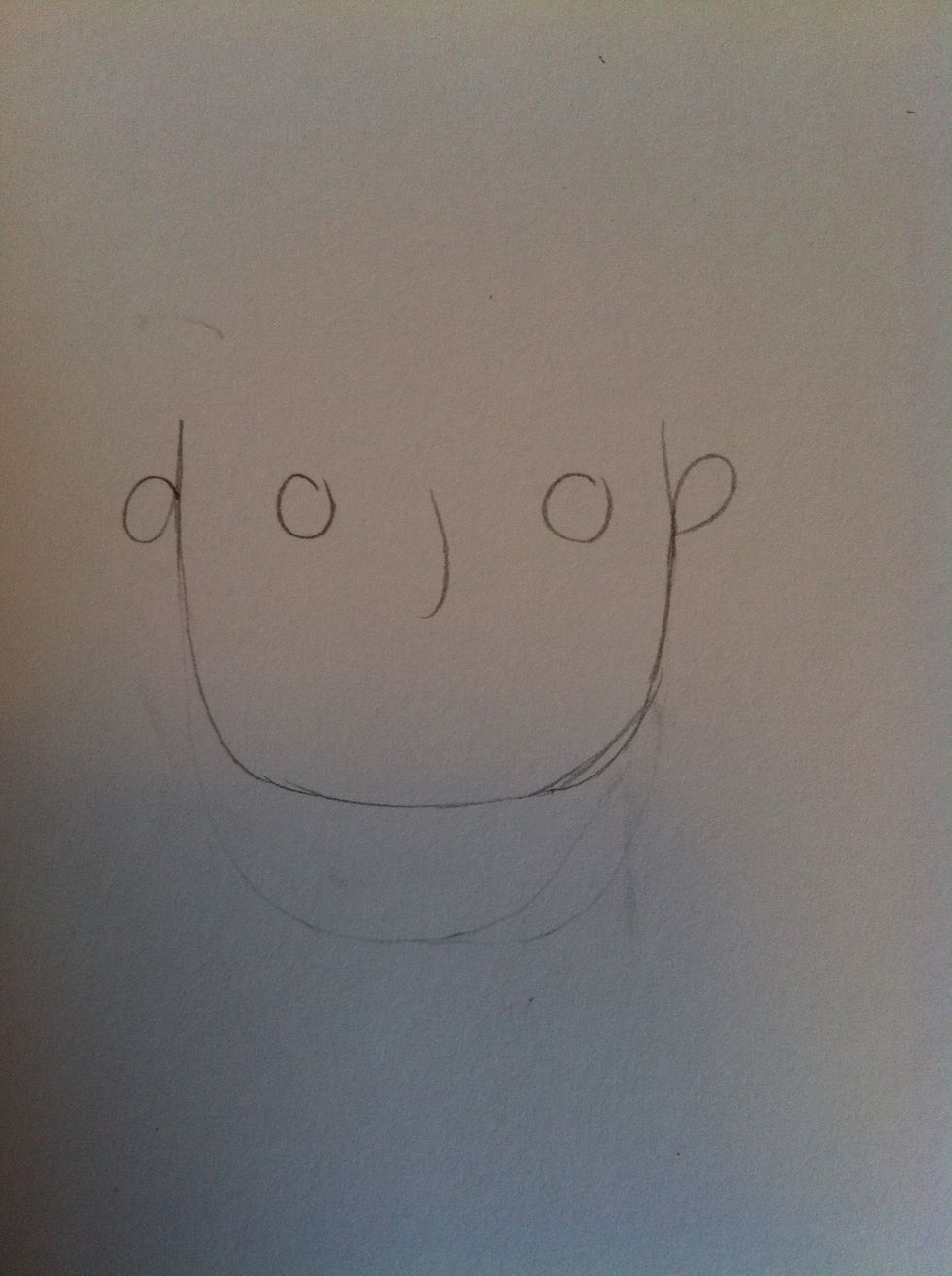 Connect the d and the b to make a chin.