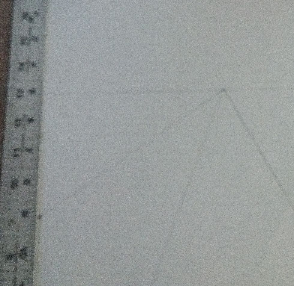 Connect the dot you just made to the center vanishing point