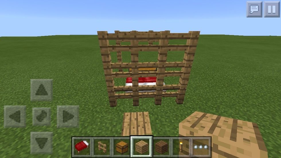 Connect the fences on the back of the bed.