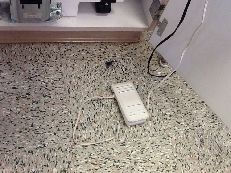 Connect the foot pedal if not already done.