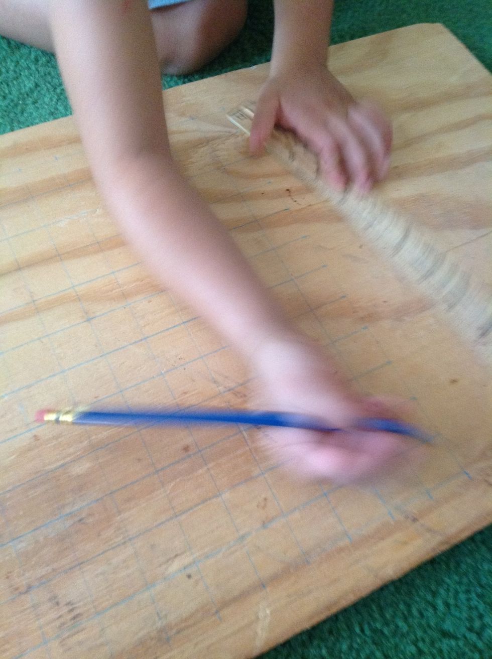 Connect the markings with your ruler to create a grid.