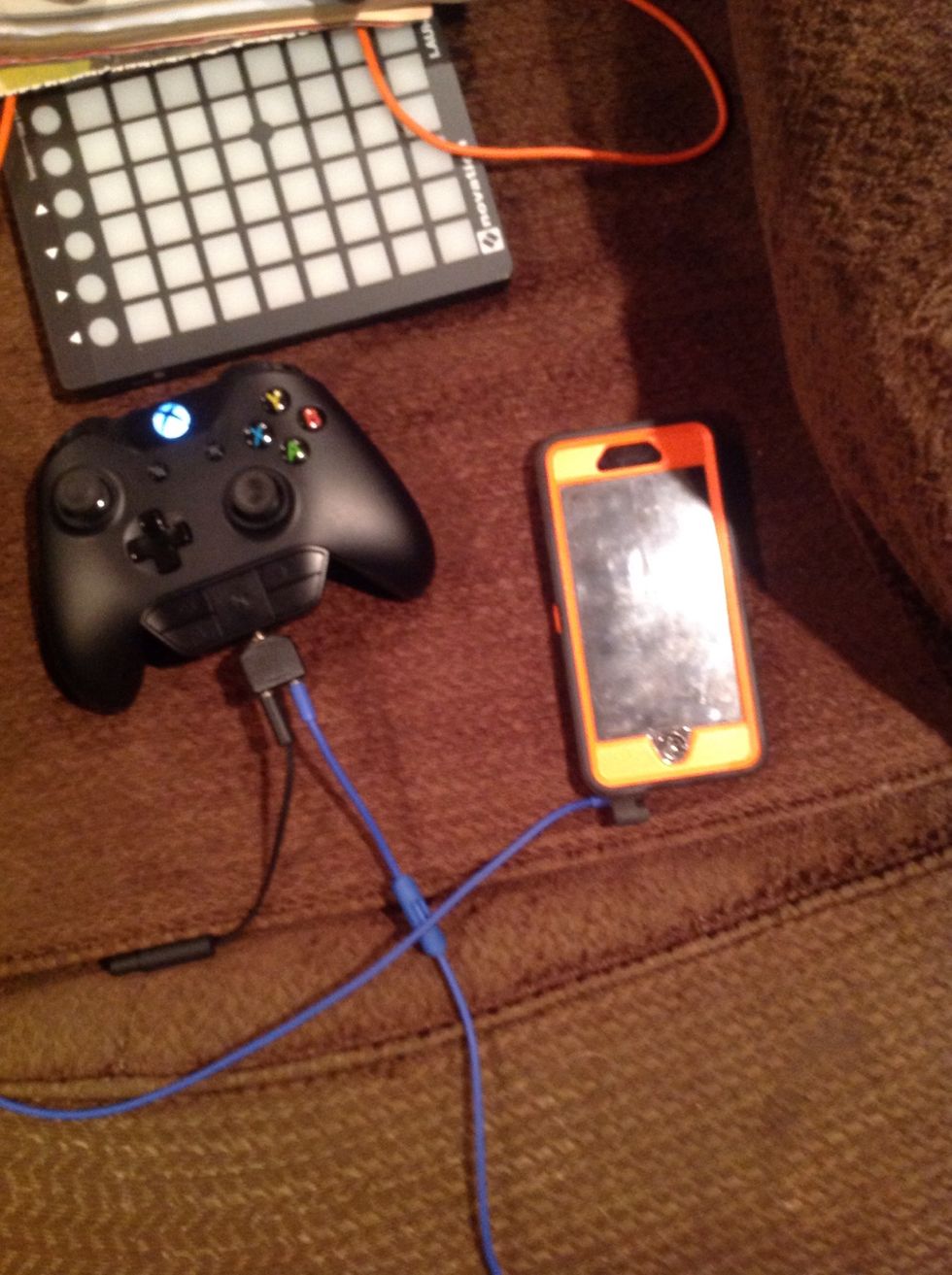 Connect the phone to the other side of the adaptor