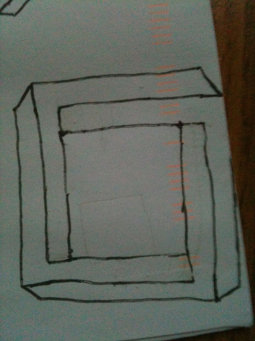 Connect the tip of the lines you just made to the corners accross.