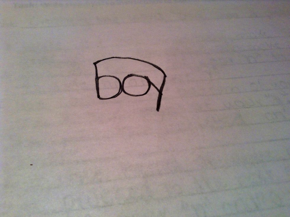 Connect the tip of your "B" to the far side of your "Y".